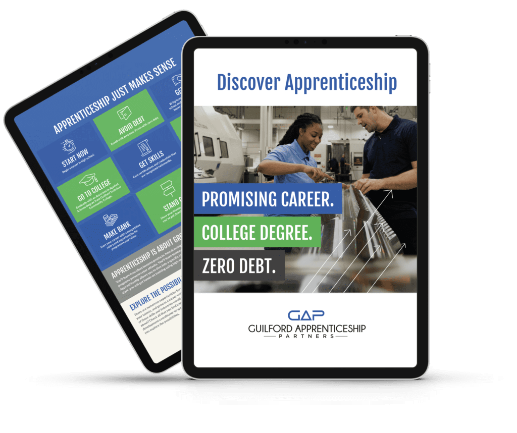 iPad Highlighting the Apprenticeship Brochure
